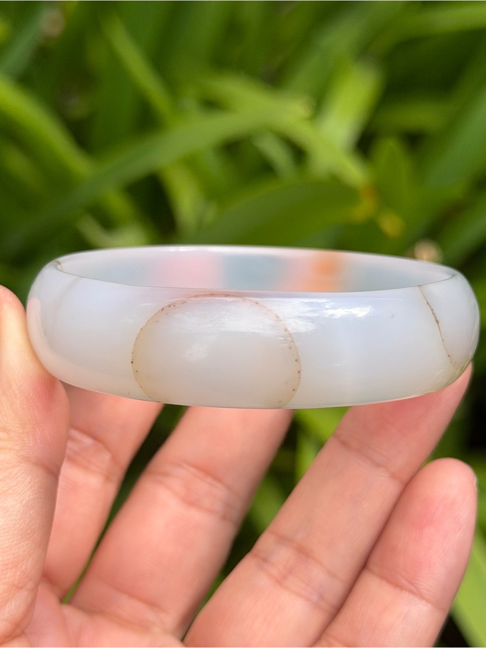 White Agate Resin Bangle Bracelet Palo